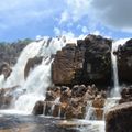 A large, powerful waterfall from the Chapa Dos Veadeiros area