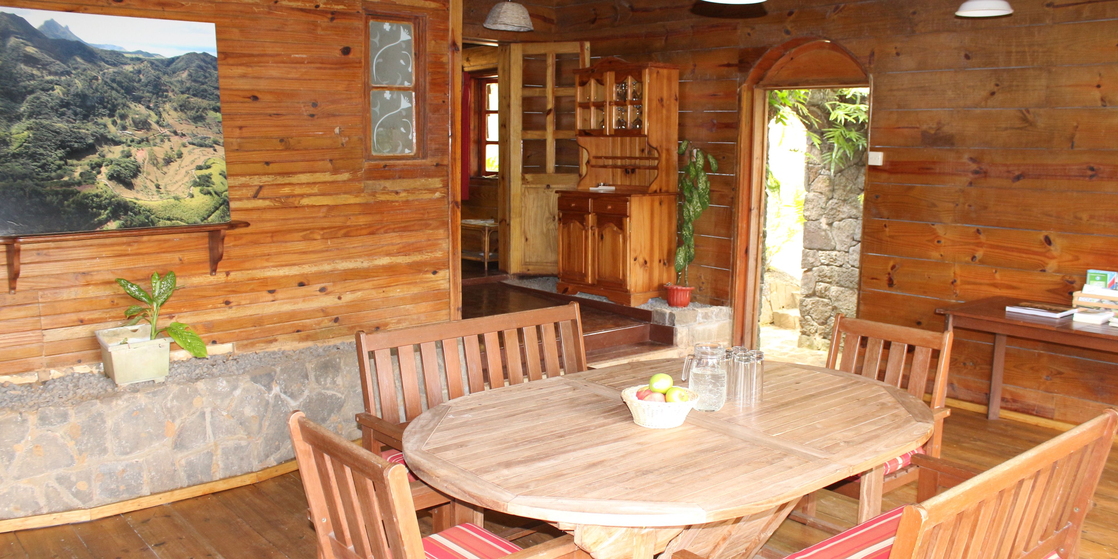 Lounge of the volunteer accommodation in Mauritius