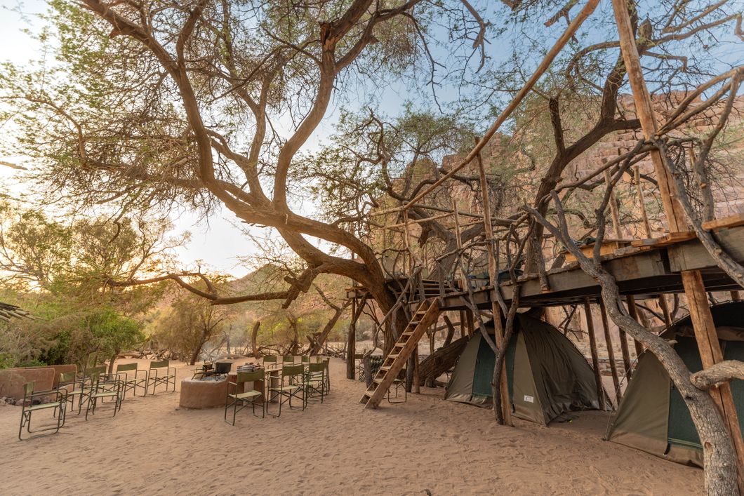Base Camp with tents in Damaraland