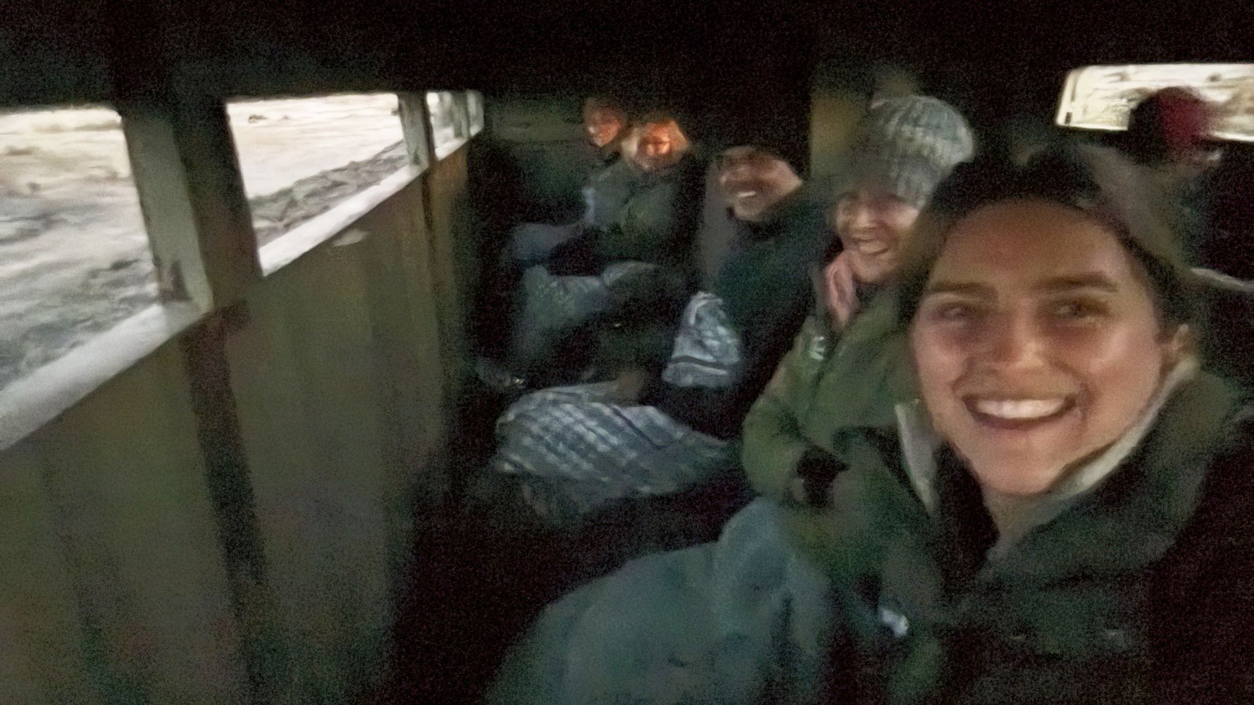 Gruppenselfie im Elefanten-Hide