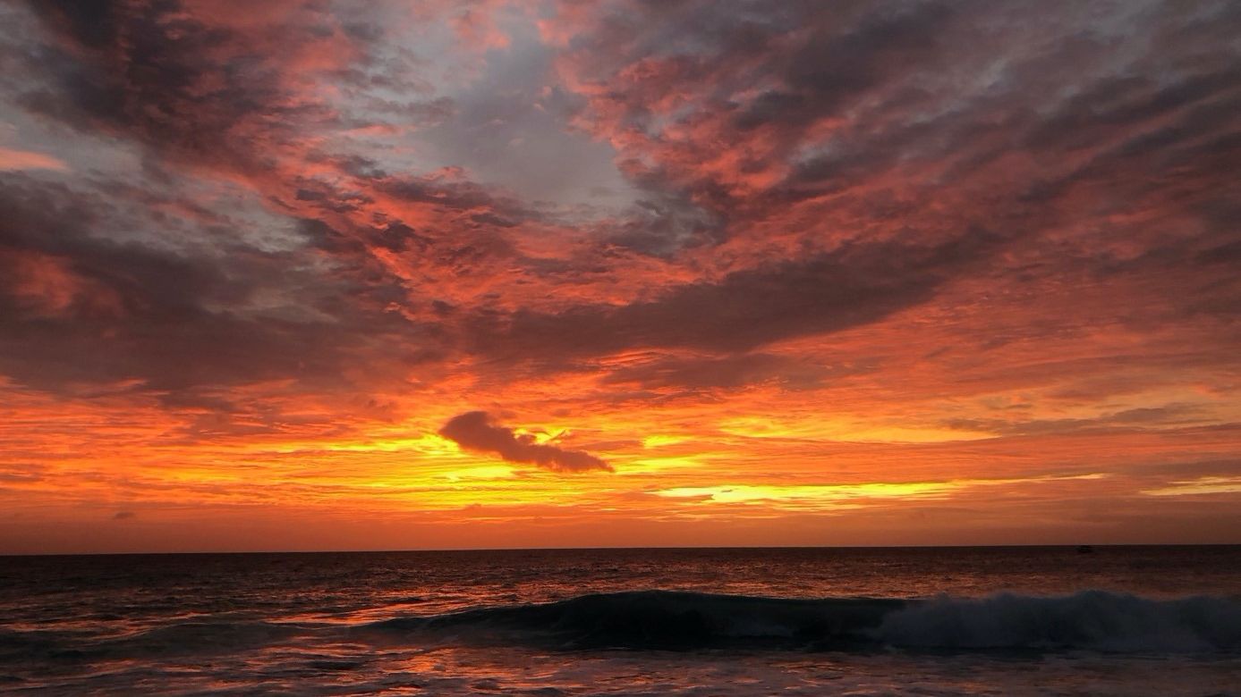 erfahrungsberichte-freiwilligenarebit-seychellen-north-island-romy-sonnenuntergang-strand