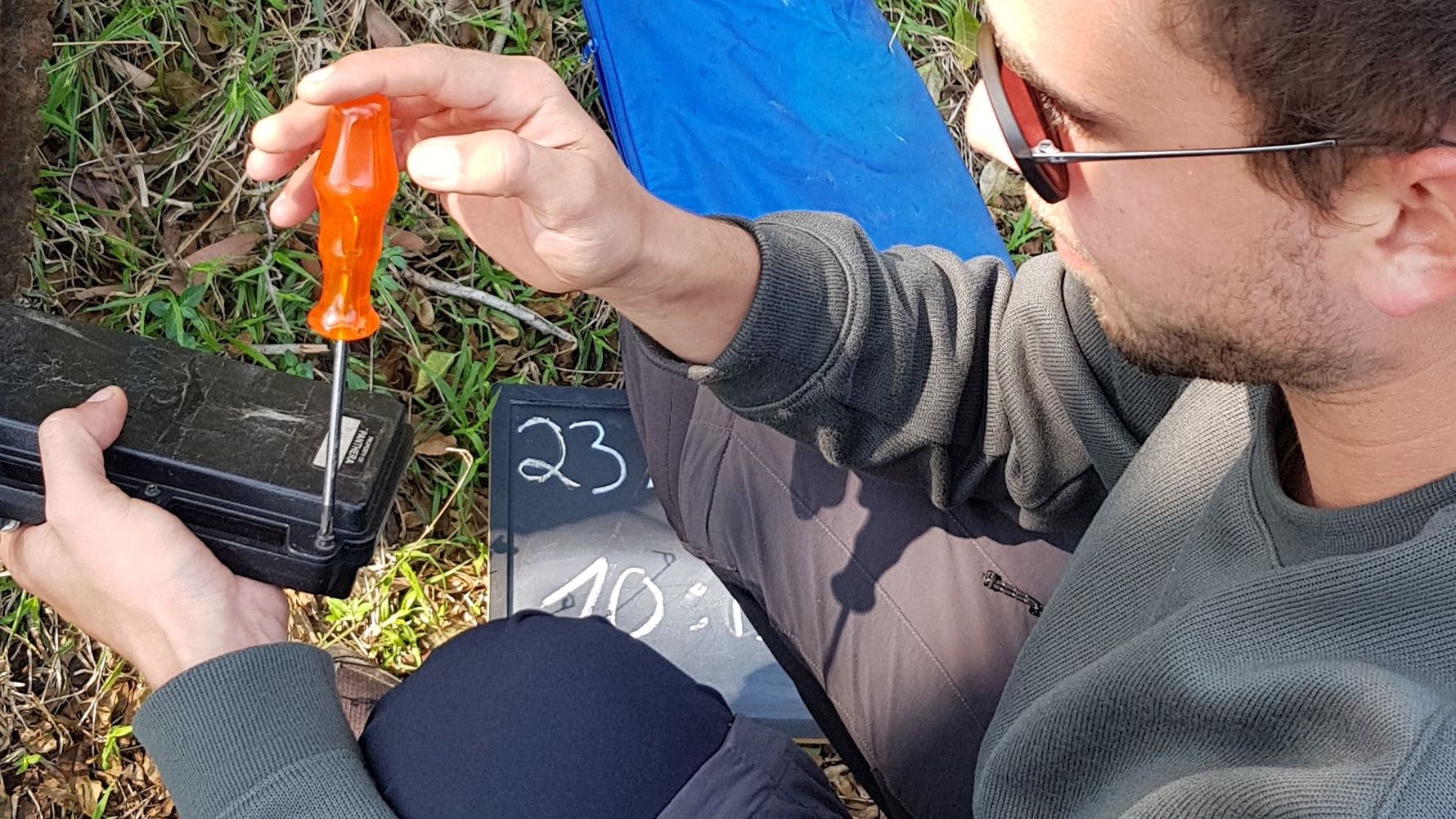 Volunteering South Africa: Conservation volunteer installing camera traps