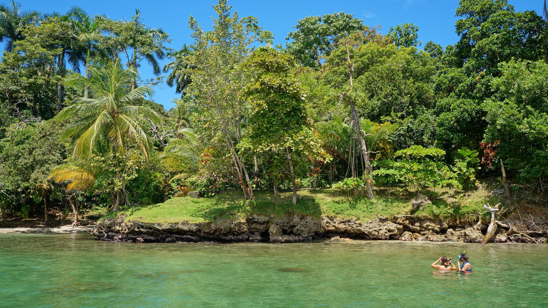 Dschungel in Panama mit Menschen am Tauchen