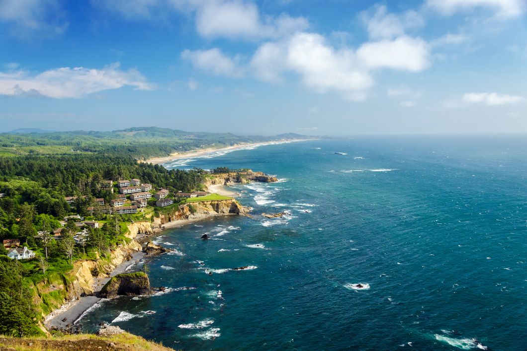 Die atemberaubende Kueste Nordamerikas mit einer anliegenden Waldregion