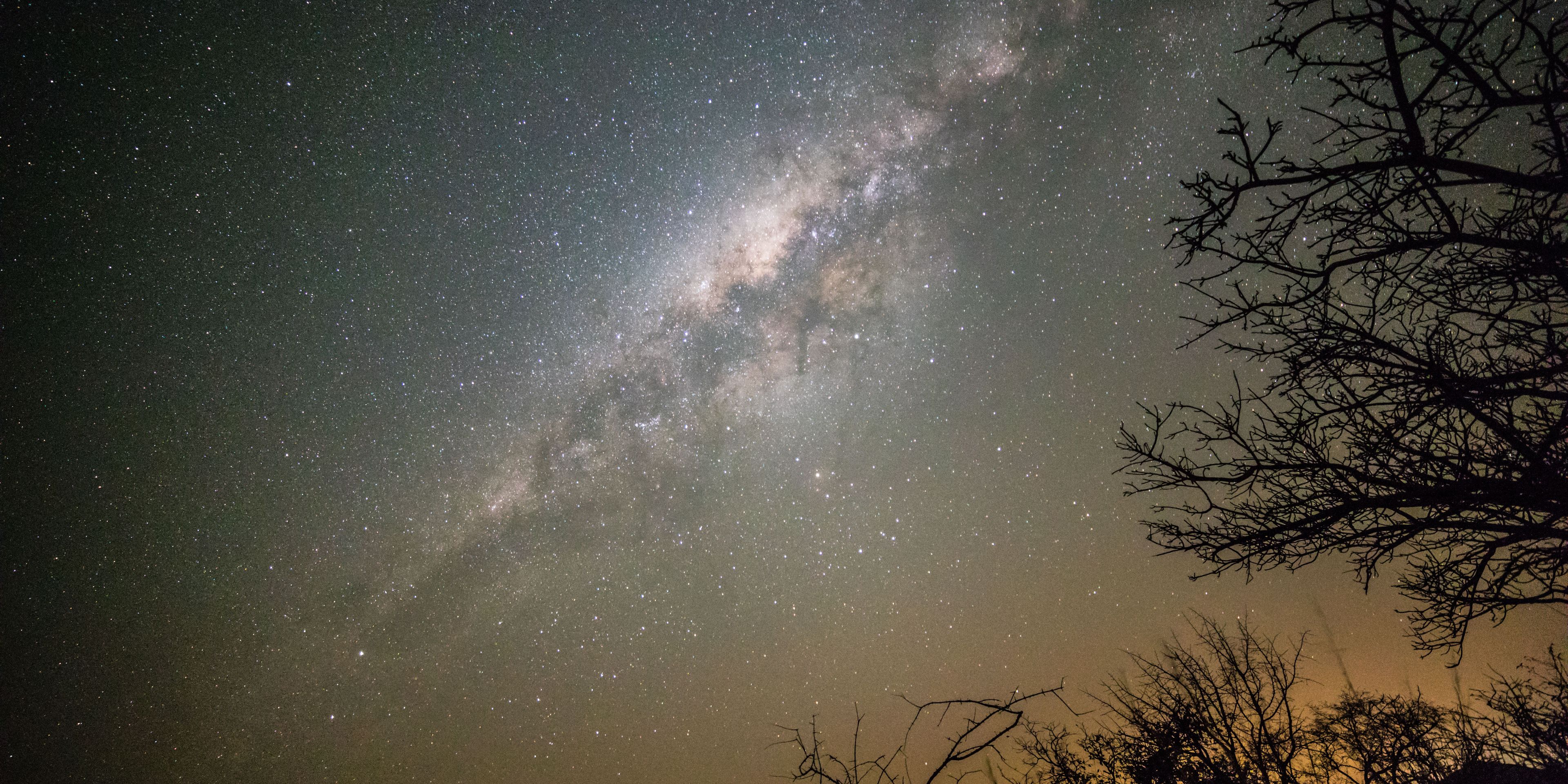 Teilnehmer des Natur- und Rangerkurses erleben Afrikas Sternenhimmel bei einem ihrer Ausfluege bei Nacht