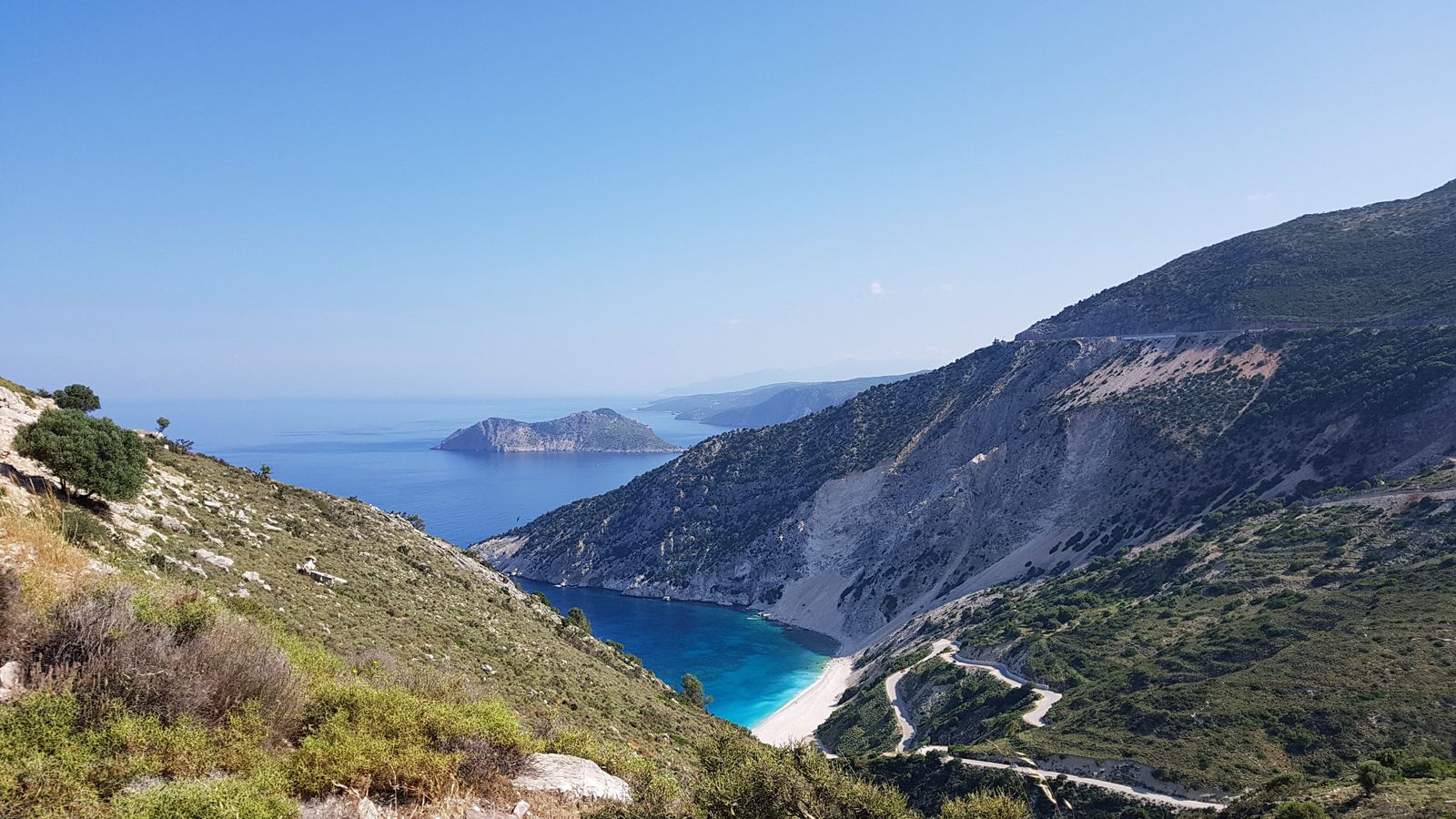 The island of Kefalonia is characterised by a mountainous landscape and belongs to Greece in Europe.