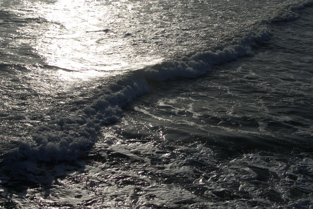 A wave tumbling down the shore of South Africa