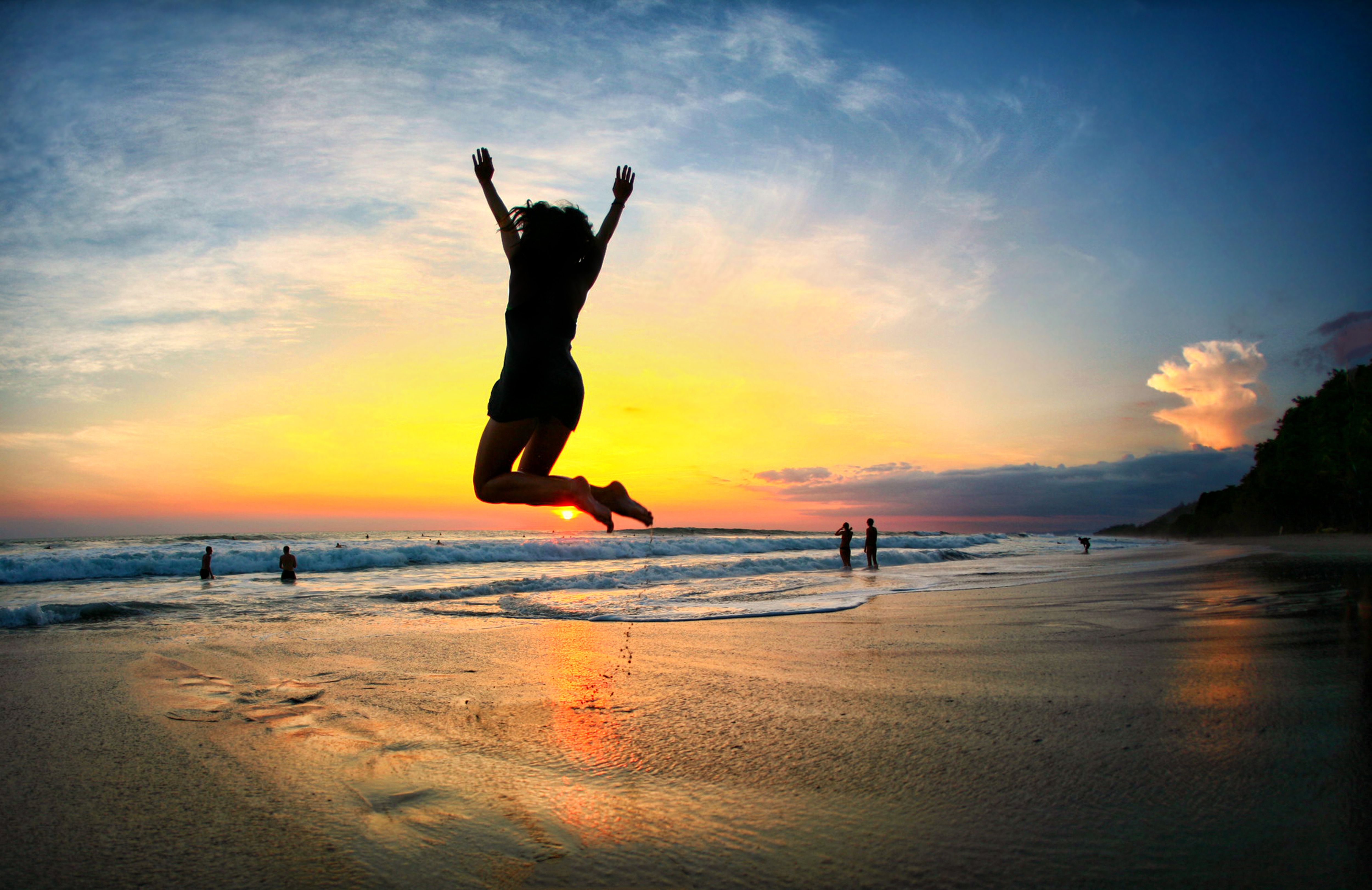 Take action. Экологичность красота йога. Jumping Seaside. Мотивация успокойся картинка закат. Beach woman Jump.