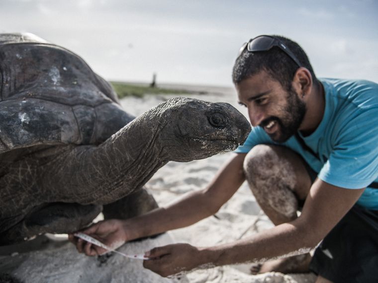 erfahrungberichte-freiwilligenarbeit-seychellen-cousin-island-lorenzo-schildkroeten-vermessung