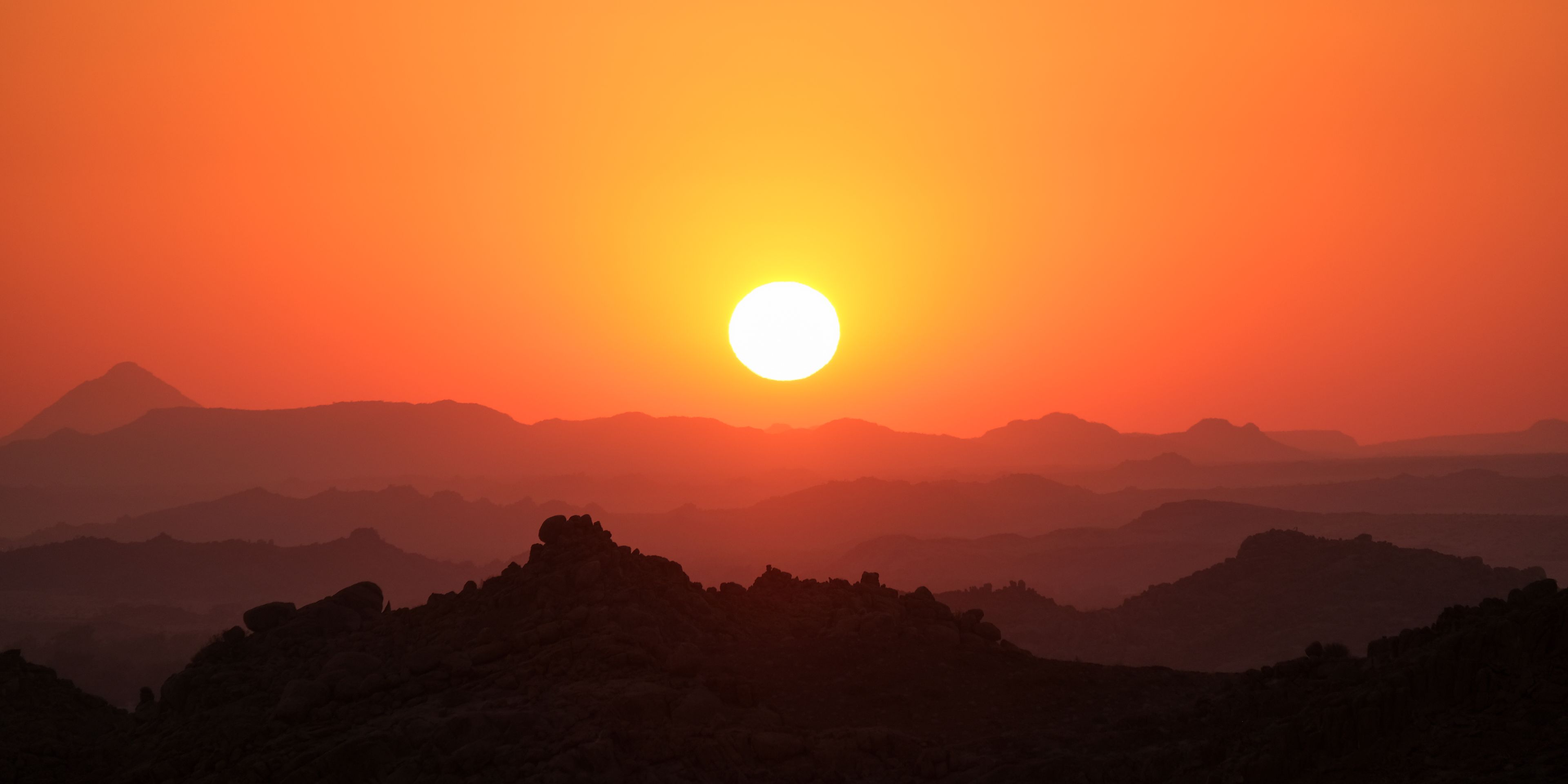 Sunset over the hills in Damaraland