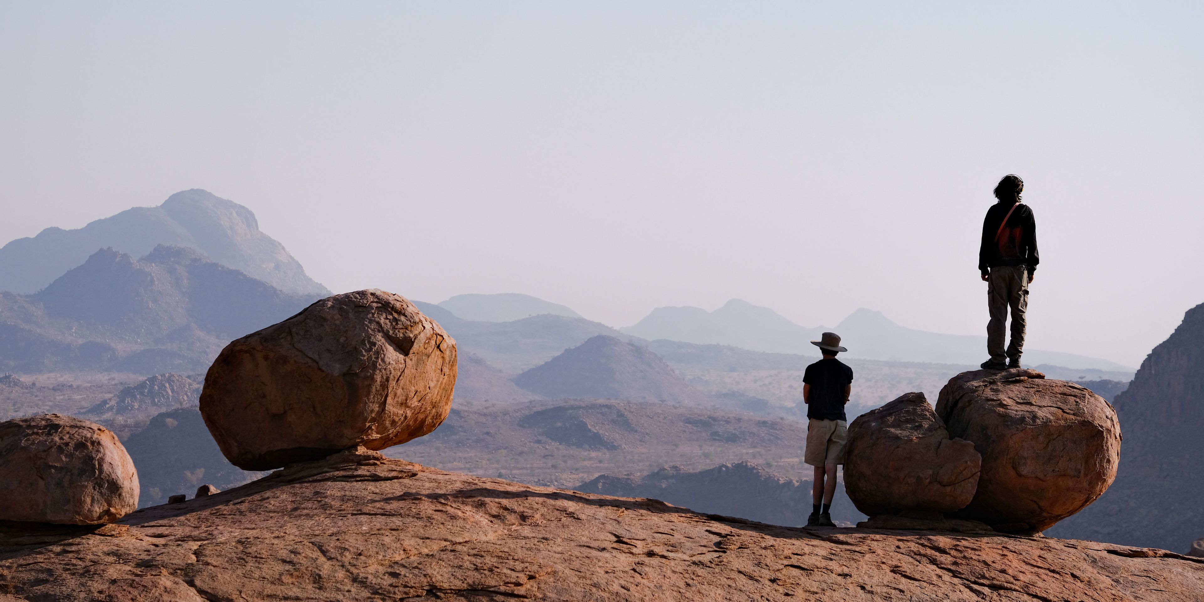 Two people enjoying the view of Damaraland
