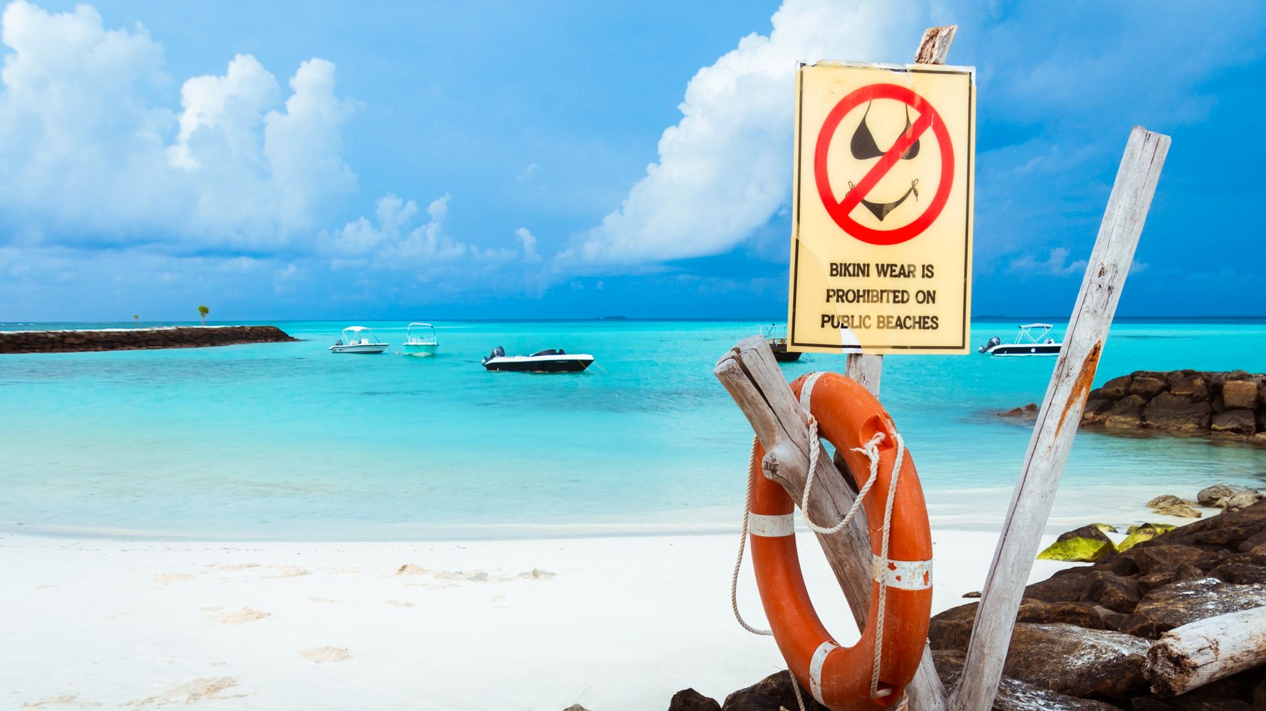 Beach Maledives Bikini prohibited