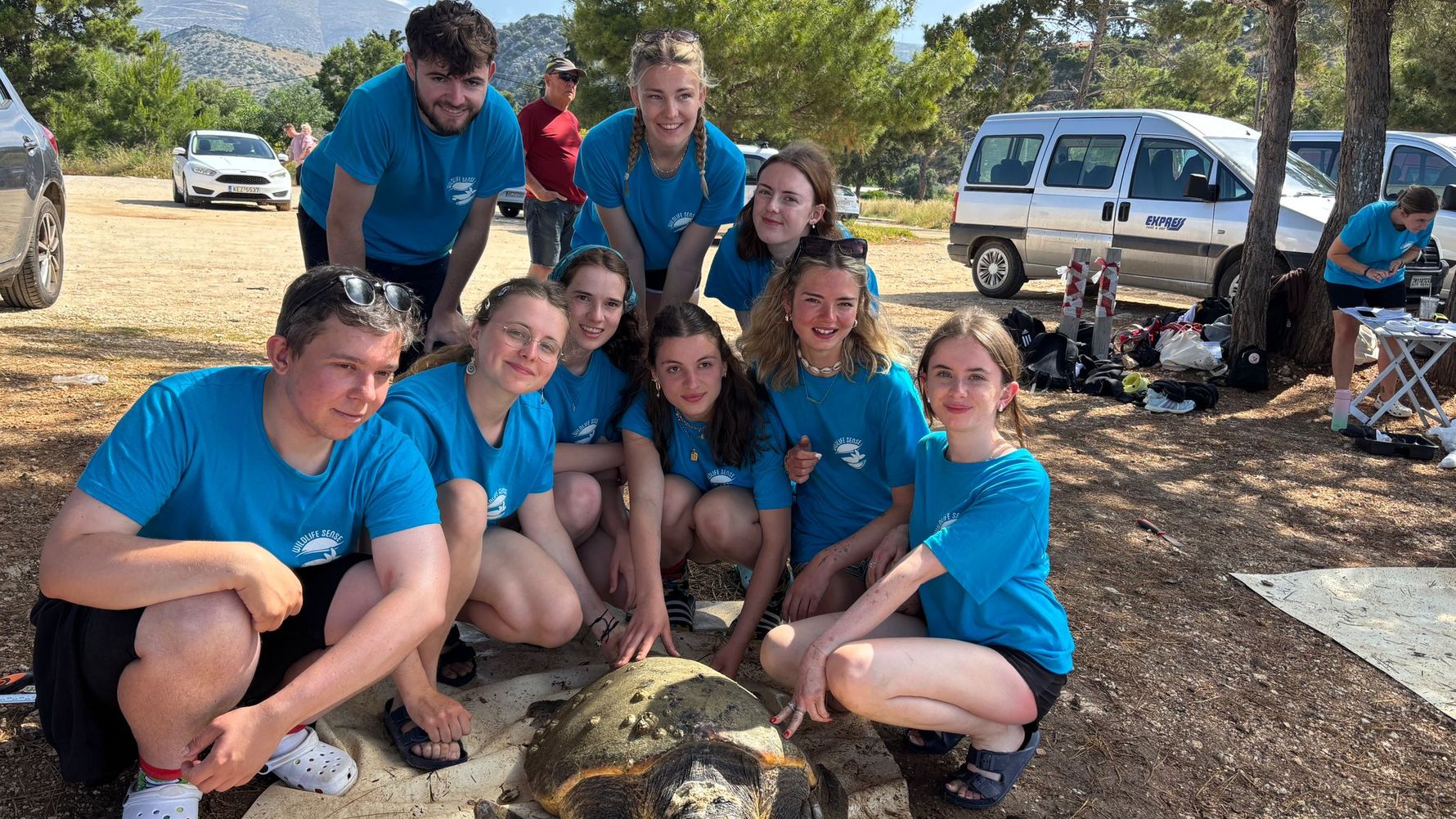 Gruppe vom Schildkrötenschutz