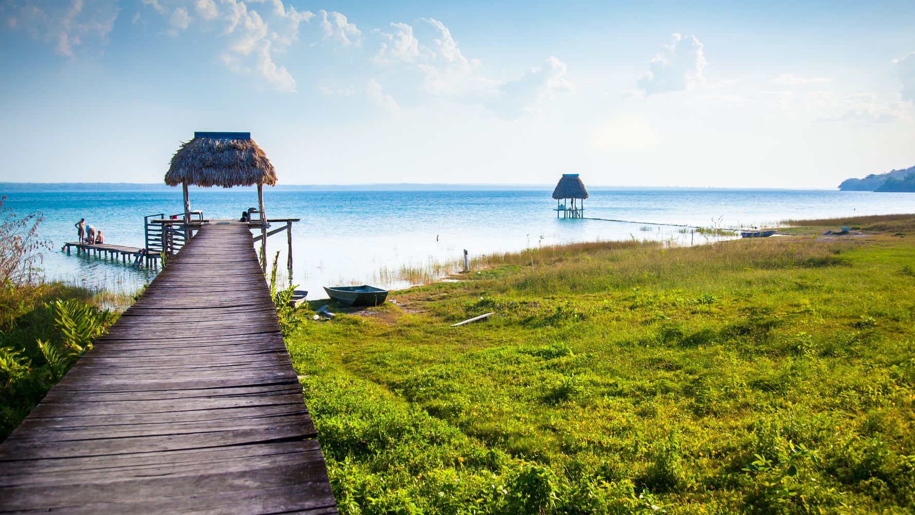 Itza Lake with bridge onto the water