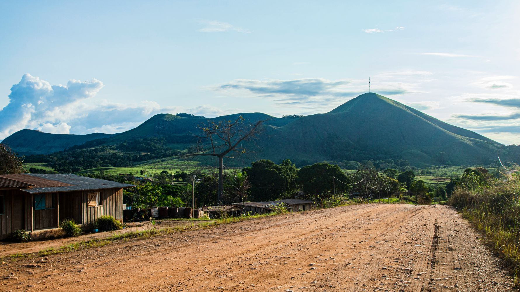 Road towards the mountain in Gabon