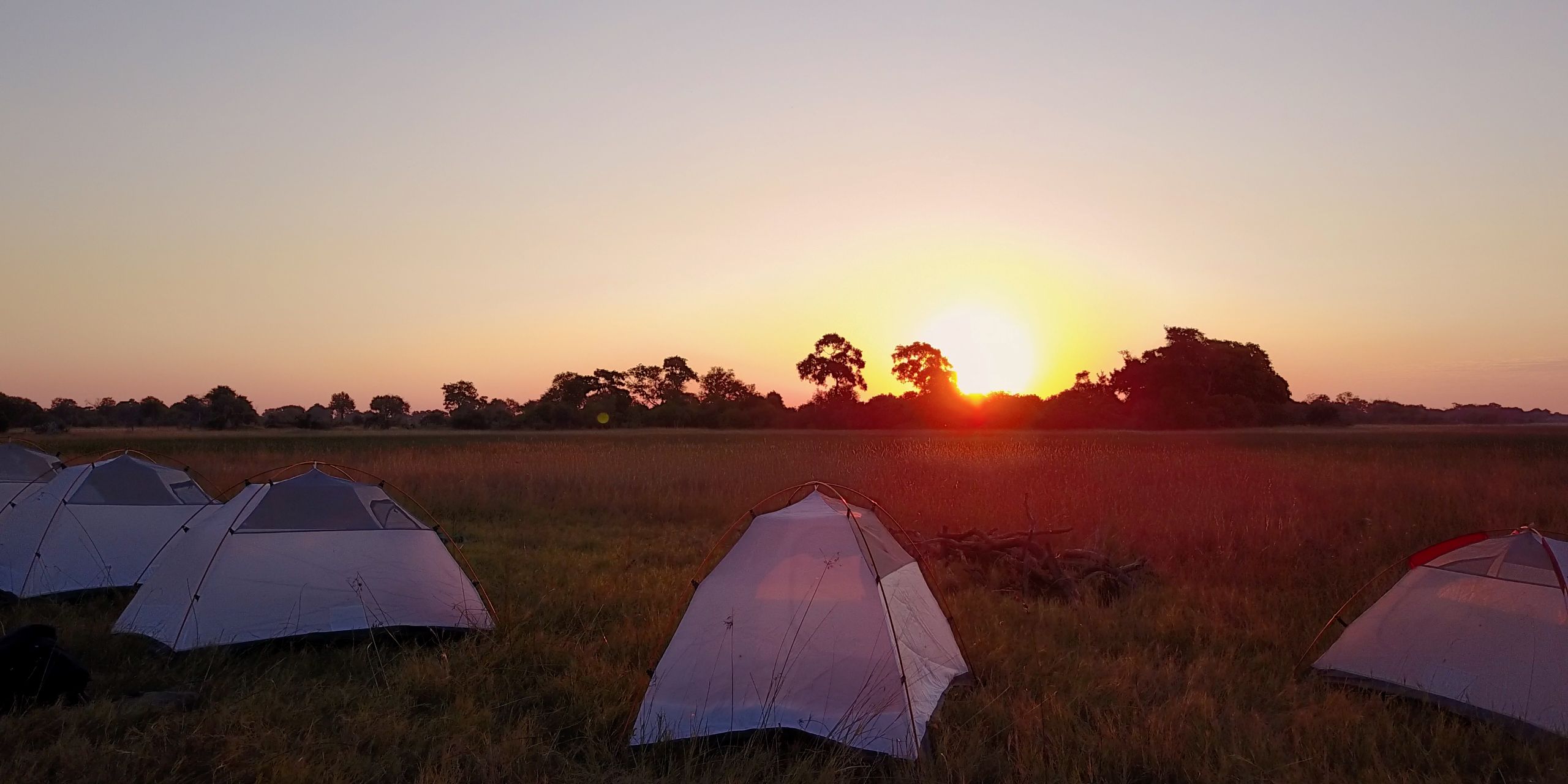 Ein grosses Zelt dient als Unterkunft sowie als Forschungsstation fuer die Studenten des Rangerkurses in Afrika