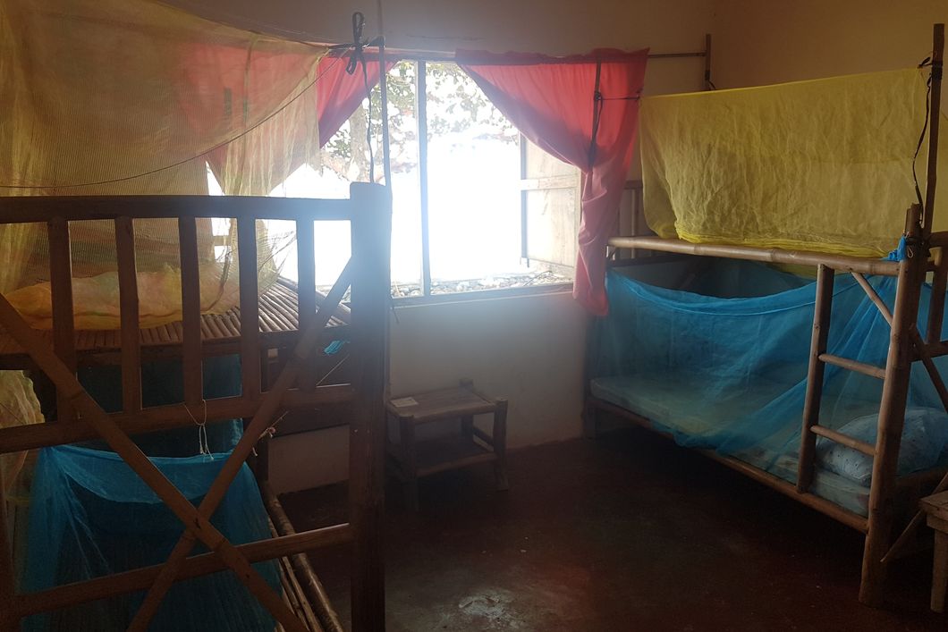 Volunteering in the Philippines: The bed of every volunteer is protected by a mosquito net