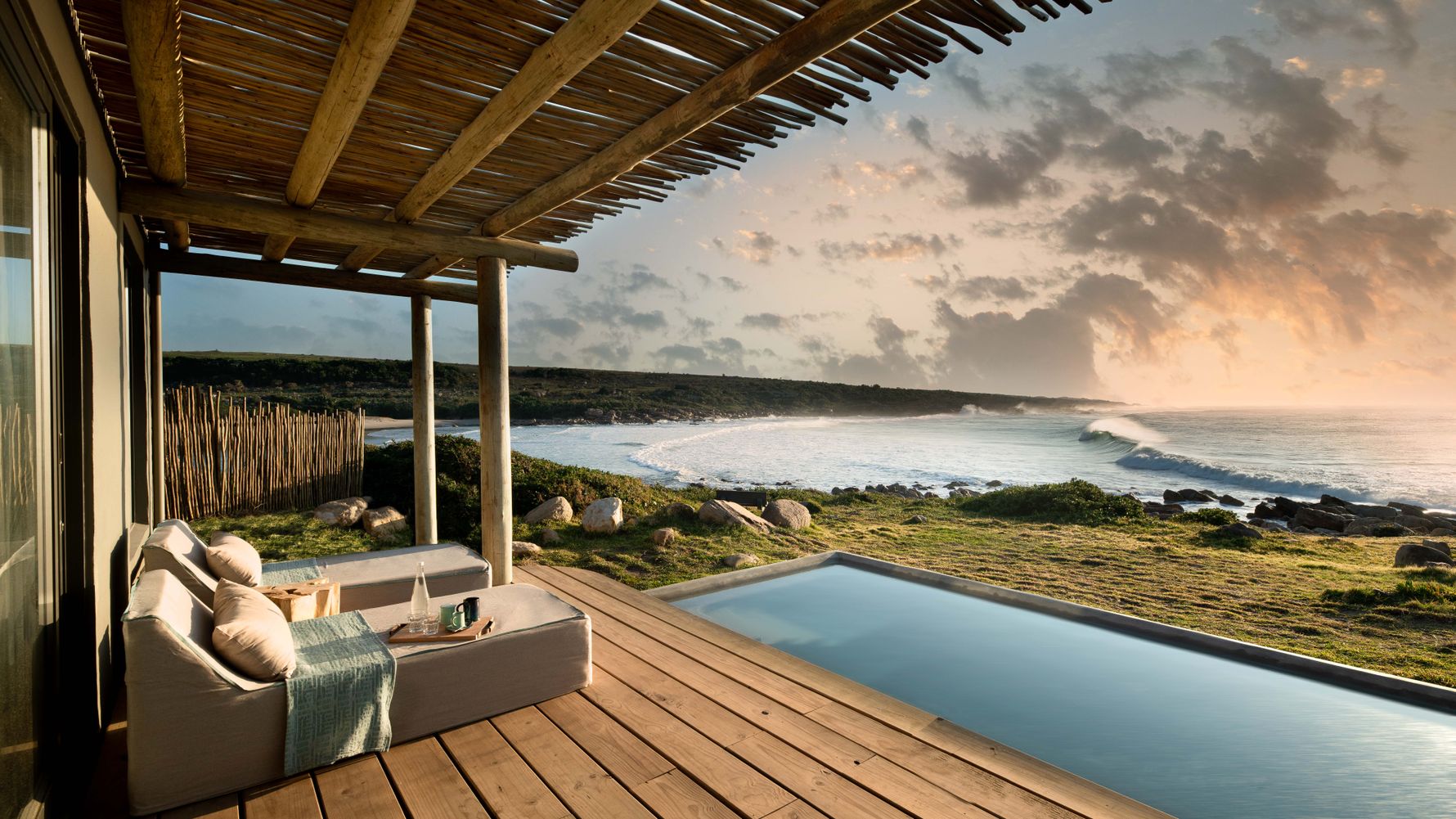 View from the room at the ocean on GweGwe Beach Lodge