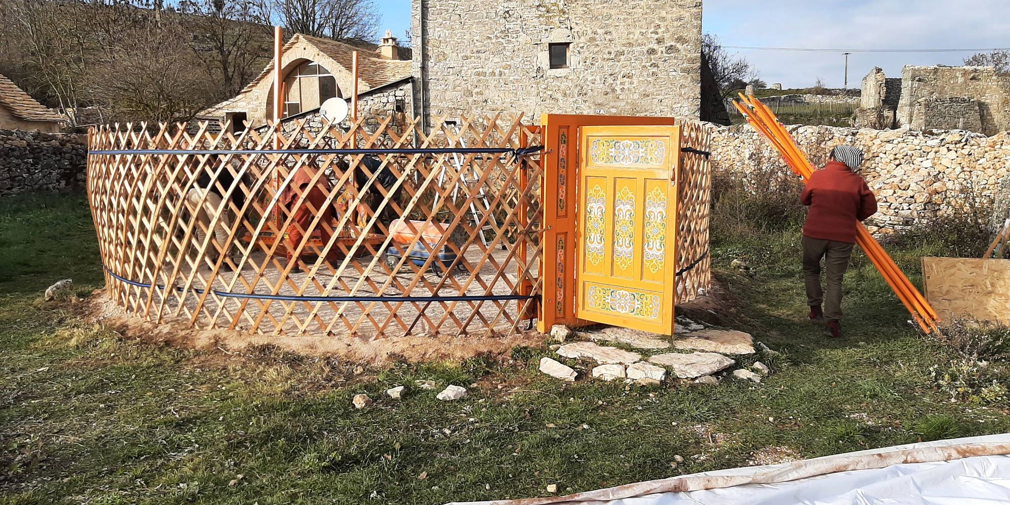 Die Mongolische Jurte beim Abbau