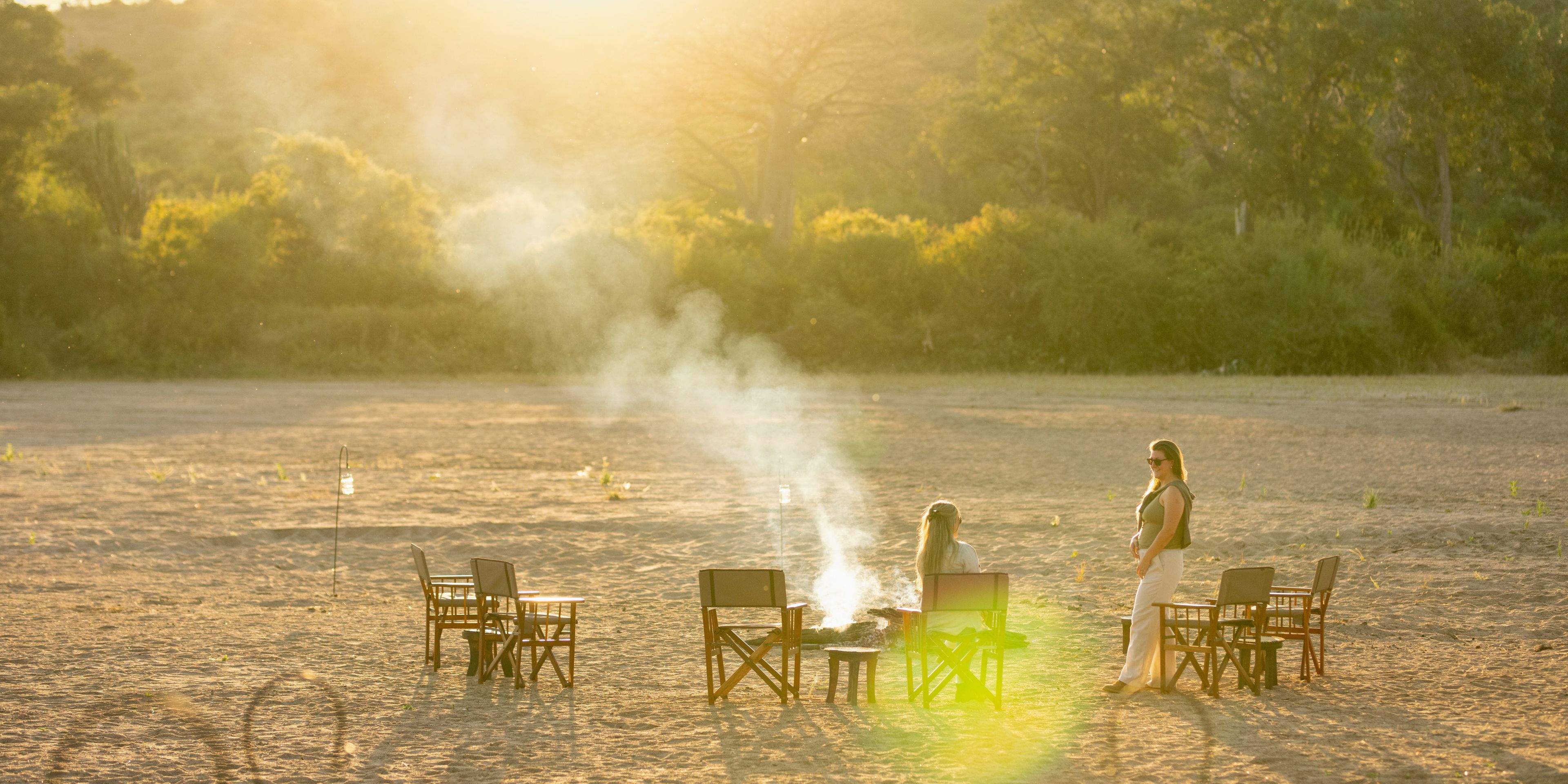 Chair group with bonfire