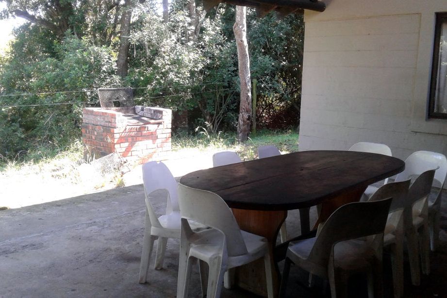 Garden and barbecue area of the volunteer house in our whale and leopard conservation project in South Africa