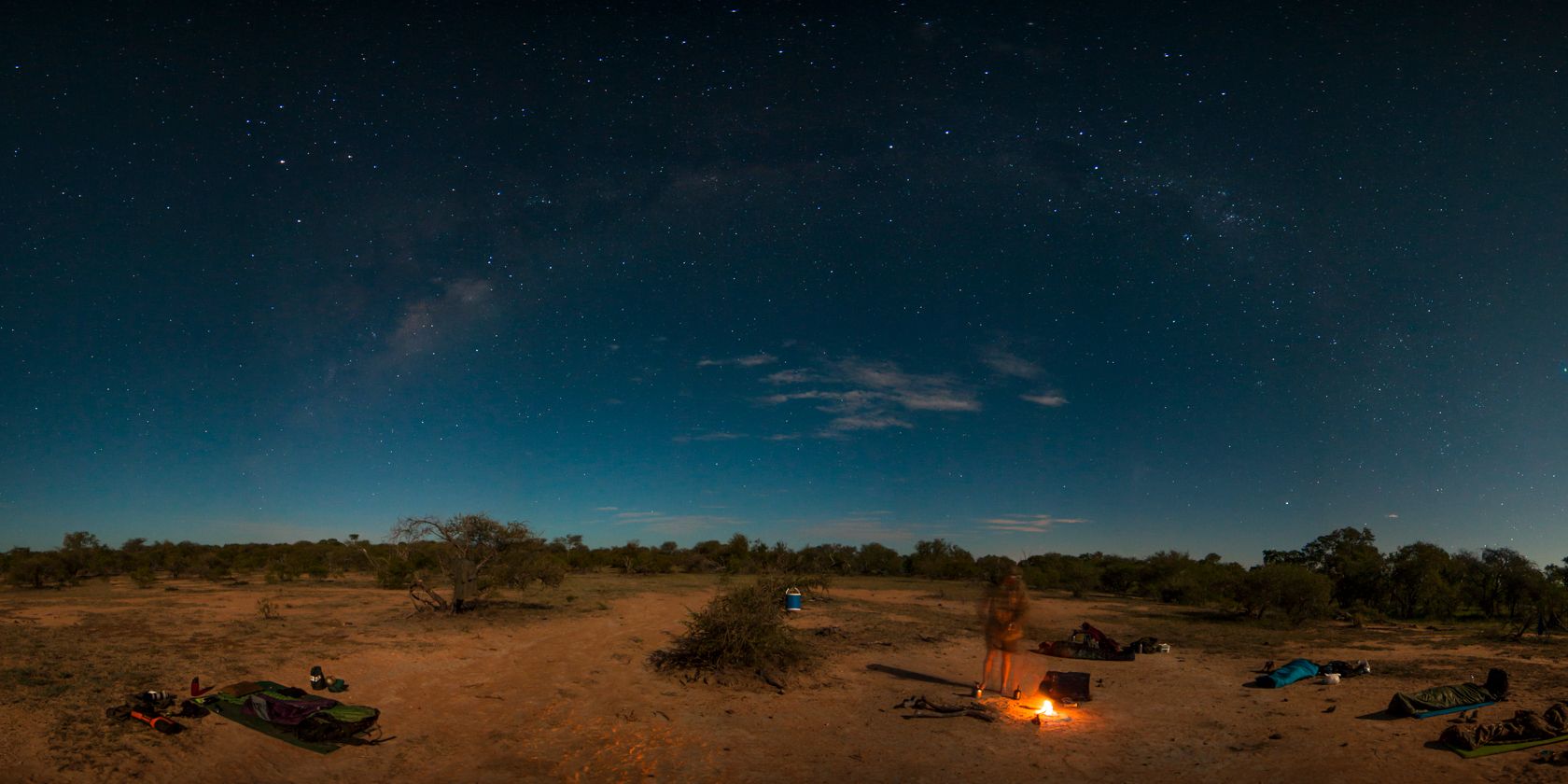 Open Camp in nature with bonfire