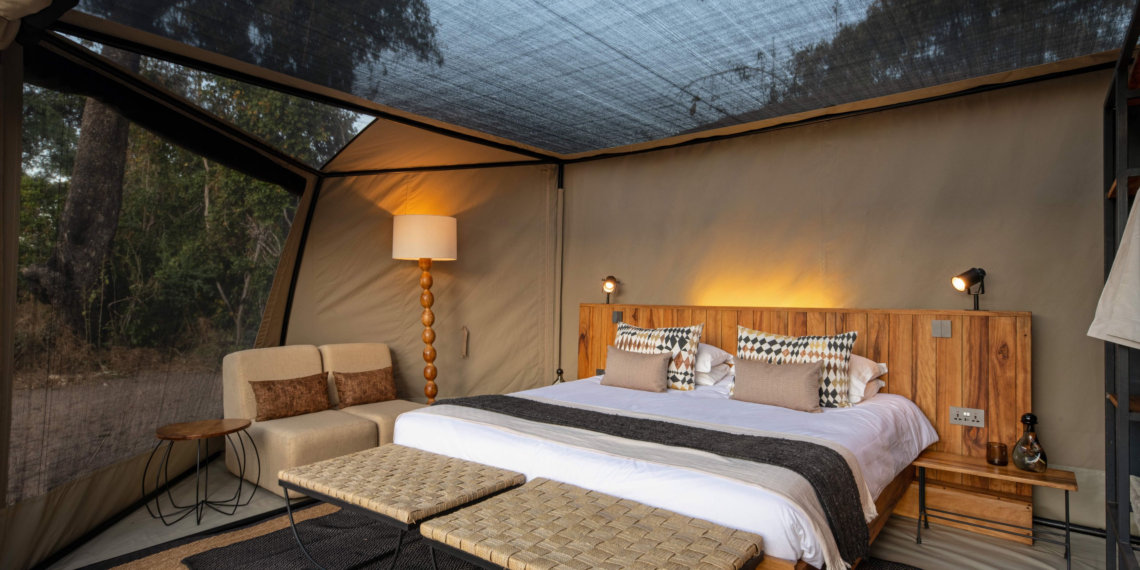 Indoor tent with bed